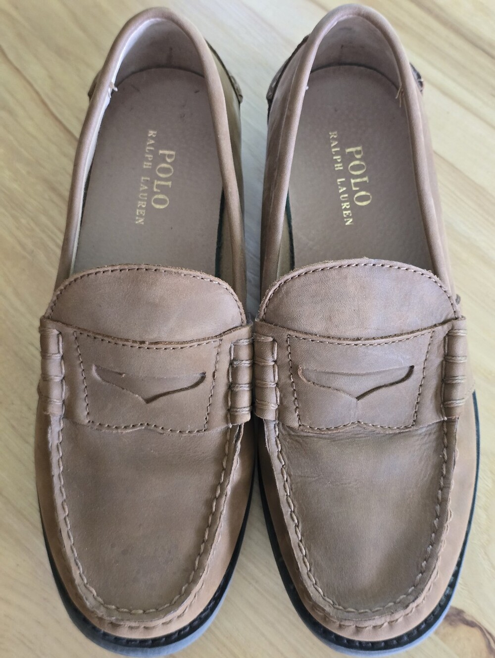 O Polo by Ralph Lauren Men’s Brown Leather Penny Loafers Size 9.5D